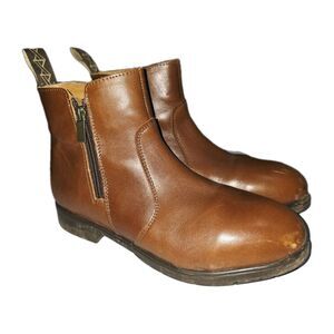 XENA OMEGA Sz 9  Bourbon Leather Gravity Safety Oil Slip Resistant Ankle Boots